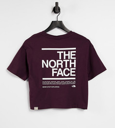 Бордовая укороченная футболка The North Face Message – эксклюзивно для ASOS-Коричневый цвет
