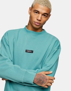 Зеленый свитшот с фирменной нашивкой (от комплекта) Topman-Зеленый цвет
