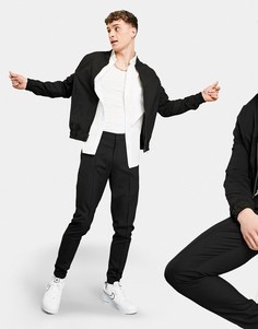 Черные джоггеры скинни от комплекта в строгом стиле ASOS DESIGN-Черный цвет
