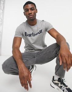 Серая футболка с логотипом Barbour-Серый