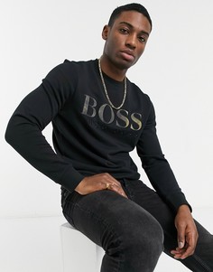 Черный свитшот с круглым вырезом BOSS Welogo-Черный цвет