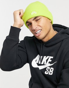 Неоново-зеленая шапка-бини Nike SB fisherman-Зеленый цвет