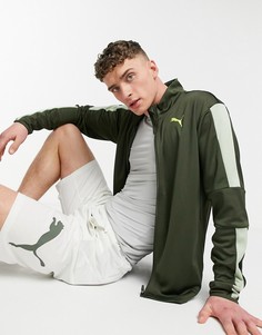 Куртка на молнии цвета хаки Puma Training Favorite-Зеленый цвет