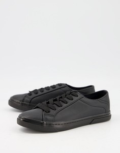 Черные кроссовки из искусственной кожи на шнуровке New Look-Черный цвет