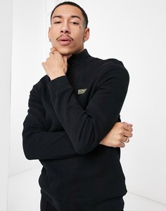 Черный свитшот с воротом на короткой молнии Barbour International Essential-Черный цвет