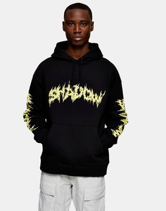 Черный худи с принтом "Shadow" Topman-Черный цвет