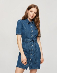 Джинсовое платье-рубашка Miss Selfridge-Голубой