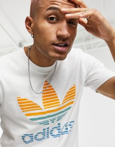 Белая футболка с логотипом-трилистником с эффектом омбре adidas Originals-Белый