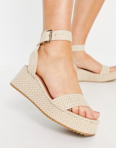 Бежевые сандалии на платформе ASOS DESIGN Tatiana-Бежевый