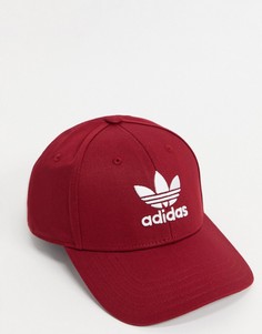 Бордовая бейсболка с трилистником adidas Originals-Красный