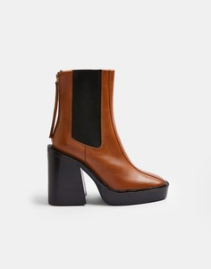 Светло-коричневые ботинки челси Topshop Hong Kong-Коричневый цвет