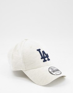 Светло-серая меланжевая трикотажная бейсболка New Era 9FORTY Los Angeles Dodgers-Серый