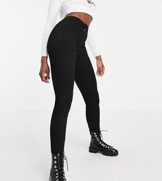 Насыщенно черные зауженные джинсы Topshop Tall Joni-Черный цвет