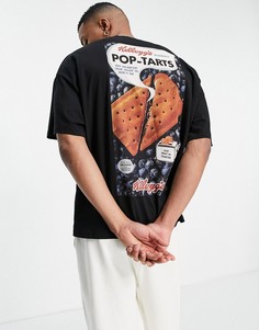 Черная футболка в стиле oversized с принтом Pop Tarts на спинке ASOS DESIGN-Черный цвет