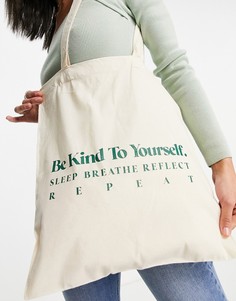Бежевая сумка для покупок ASOS DESIGN-Нейтральный