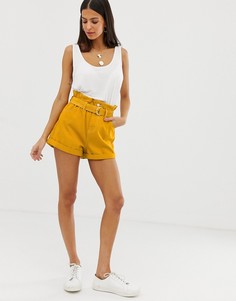 Шорты с присборенной талией River Island-Желтый