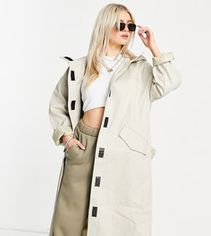 Светло-бежевый тренч с капюшоном ASOS DESIGN Petite-Нейтральный