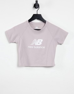 Сиреневая футболка с логотипом New Balance-Фиолетовый цвет