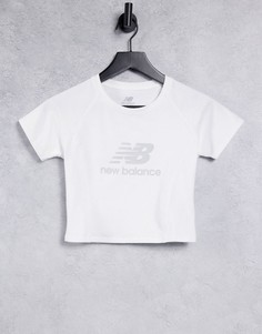 Белая футболка с логотипом New Balance-Фиолетовый цвет