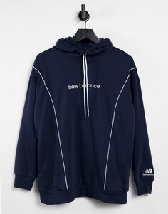 Худи черного цвета с логотипом и линиями New Balance-Черный цвет