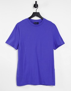 Синяя футболка из органического хлопка с круглым вырезом ASOS DESIGN-Голубой