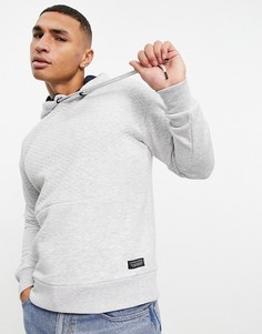 Худи серого цвета с фактурной вставкой Jack & Jones Core-Серый