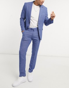 Светло-синие брюки в мелкую клетку узкого кроя Original Penguin-Голубой