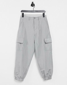 Суженные книзу нейлоновые oversize-джоггеры карго ASOS Unrvlld Supply-Серый