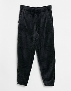 Черные флисовые джоггеры для дома ASOS DESIGN-Черный цвет