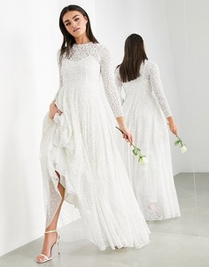 Свадебное платье с отделкой и широкой юбкой ASOS EDITION Dominique-Белый