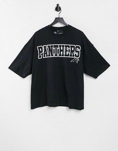 Oversize-футболка с принтом спереди и на спине ASOS DESIGN NFL Panther-Черный цвет