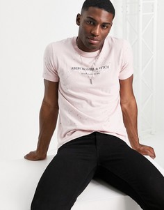 Розовая футболка с градиентным принтом логотипа на спине Abercrombie & Fitch-Розовый цвет
