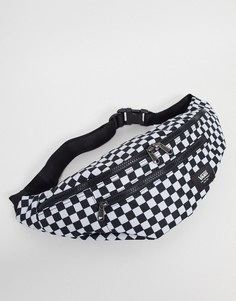 Черно-белая сумка-кошелек на пояс в шахматную клетку Vans Ward Cross-Черный цвет
