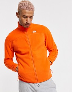 Оранжевый флисовый худи на молнии The North Face 100 Glacier-Красный