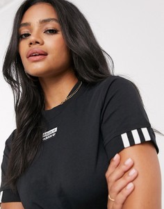 Черная укороченная футболка adidas Originals-Черный цвет