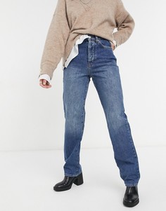 Синие джинсы с ремешком и пряжкой Topshop-Голубой