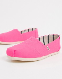 Неоново-розовые парусиновые туфли Toms-Розовый цвет