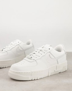 Белые кроссовки с серебристой отделкой Nike Air Force 1 Pixel-Белый
