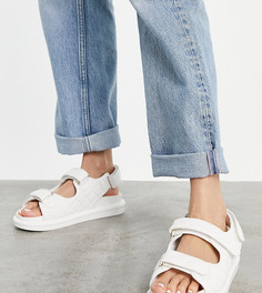 Белые стеганые сандалии на массивной подошве в винтажном стиле RAID Wide Fit Amylia-Белый