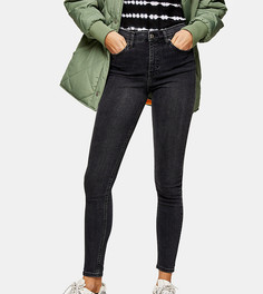 Черные выбеленные джинсы скинни Topshop Petite Jamie-Черный цвет
