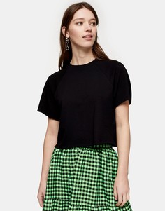 Черная укороченная футболка Topshop-Черный
