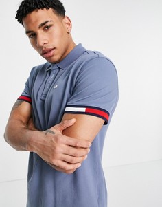 Футболка-поло с фирменными элементами на рукавах Tommy Jeans-Голубой