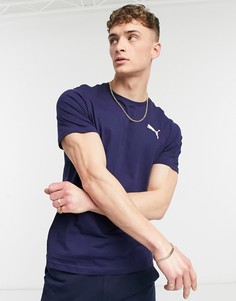 Темно-синяя футболка с логотипом Puma Essentials-Темно-синий