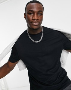 Черная свободная футболка из органического материала ASOS DESIGN-Черный цвет