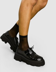Черные туфли на плоской массивной подошве со шнуровкой ASOS DESIGN Mall-Черный цвет