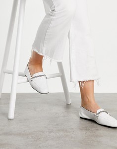 Белые кожаные лоферы ASOS DESIGN Minute-Белый