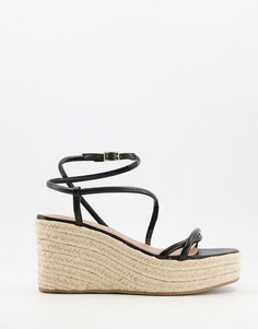Черные сандалии на платформе ASOS DESIGN Tulip-Черный цвет