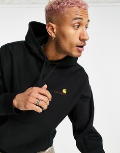 Худи черного цвета с надписью Carhartt WIP-Черный цвет