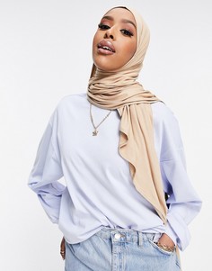 Голубой oversized-лонгслив с манжетами ASOS DESIGN