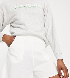 Белые шорты из ткани с добавлением льна ASOS DESIGN Tall-Белый